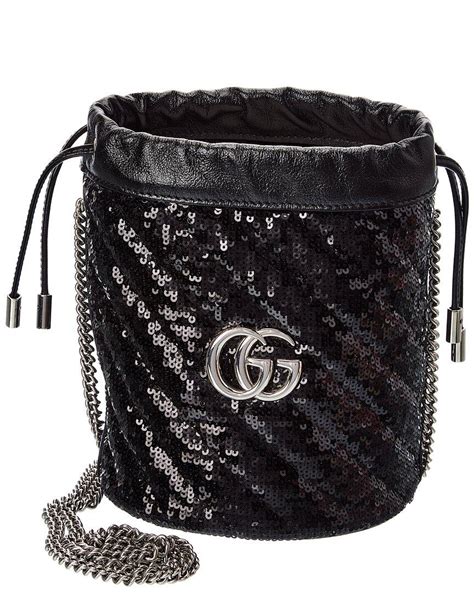 gucci marmont sequin bucket bag|Gucci Marmont suede bag.